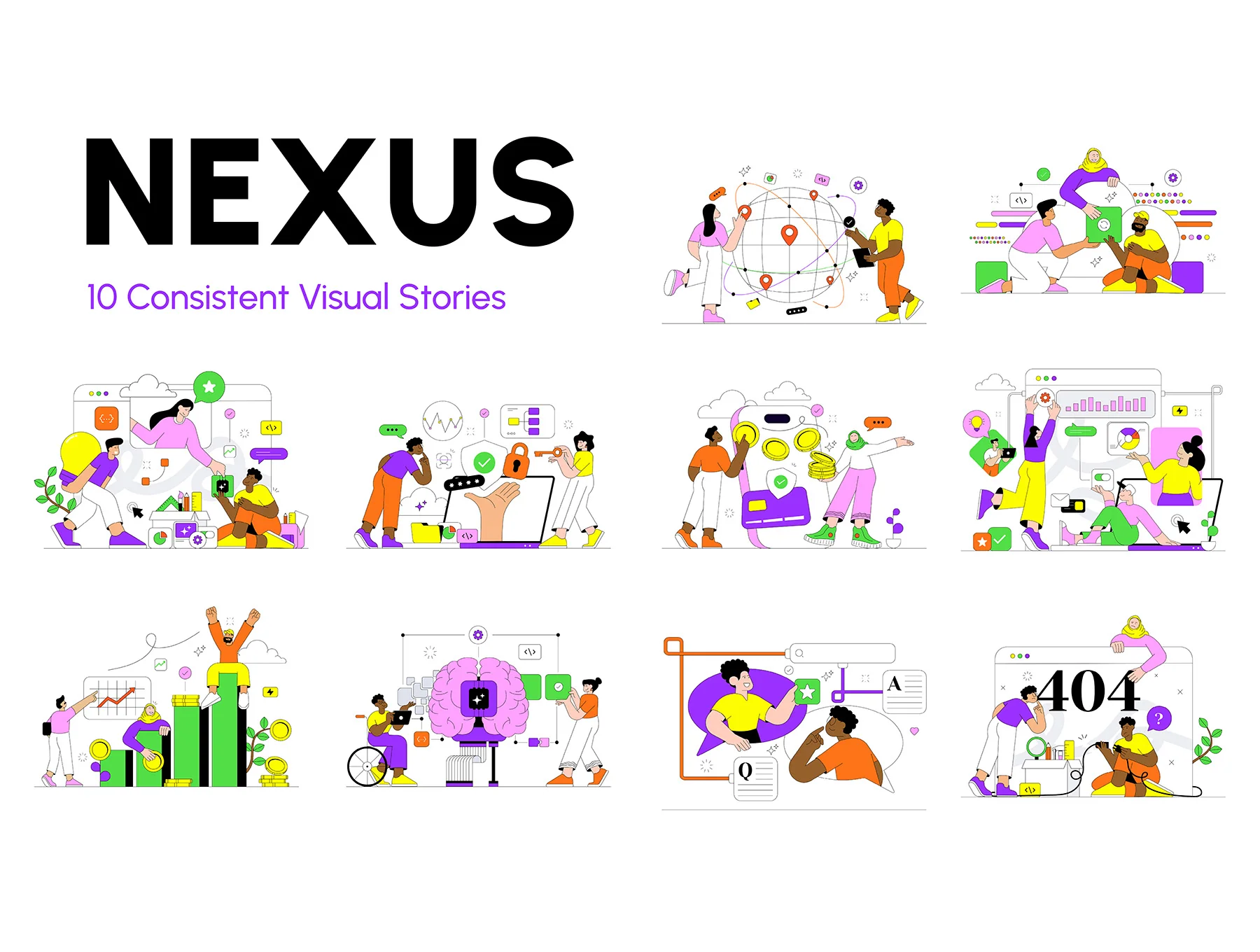 NEXUS - Premium Fintech & SaaS Illustration System 2