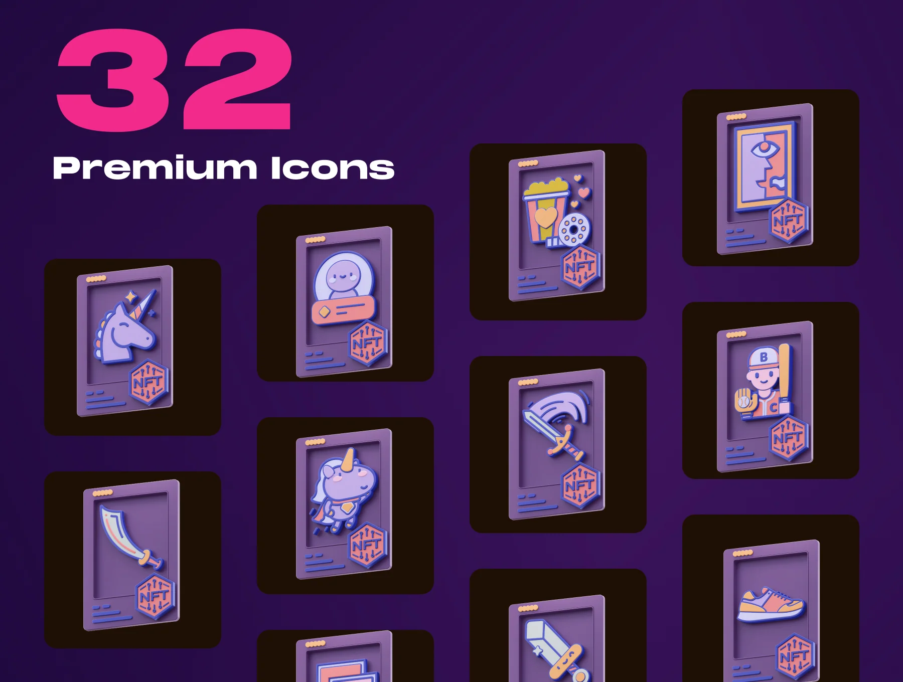 NFT! 3D Icon Pack 7