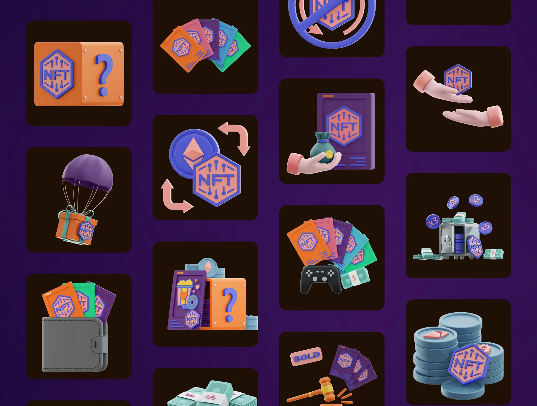 NFT! 3D Icon Pack 8