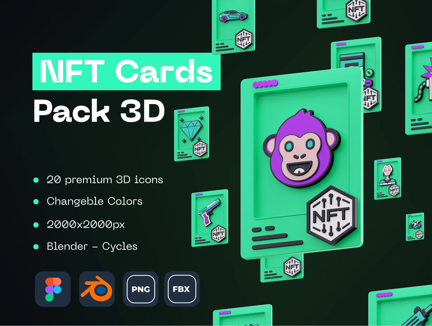 NFT Cards Pack 3D