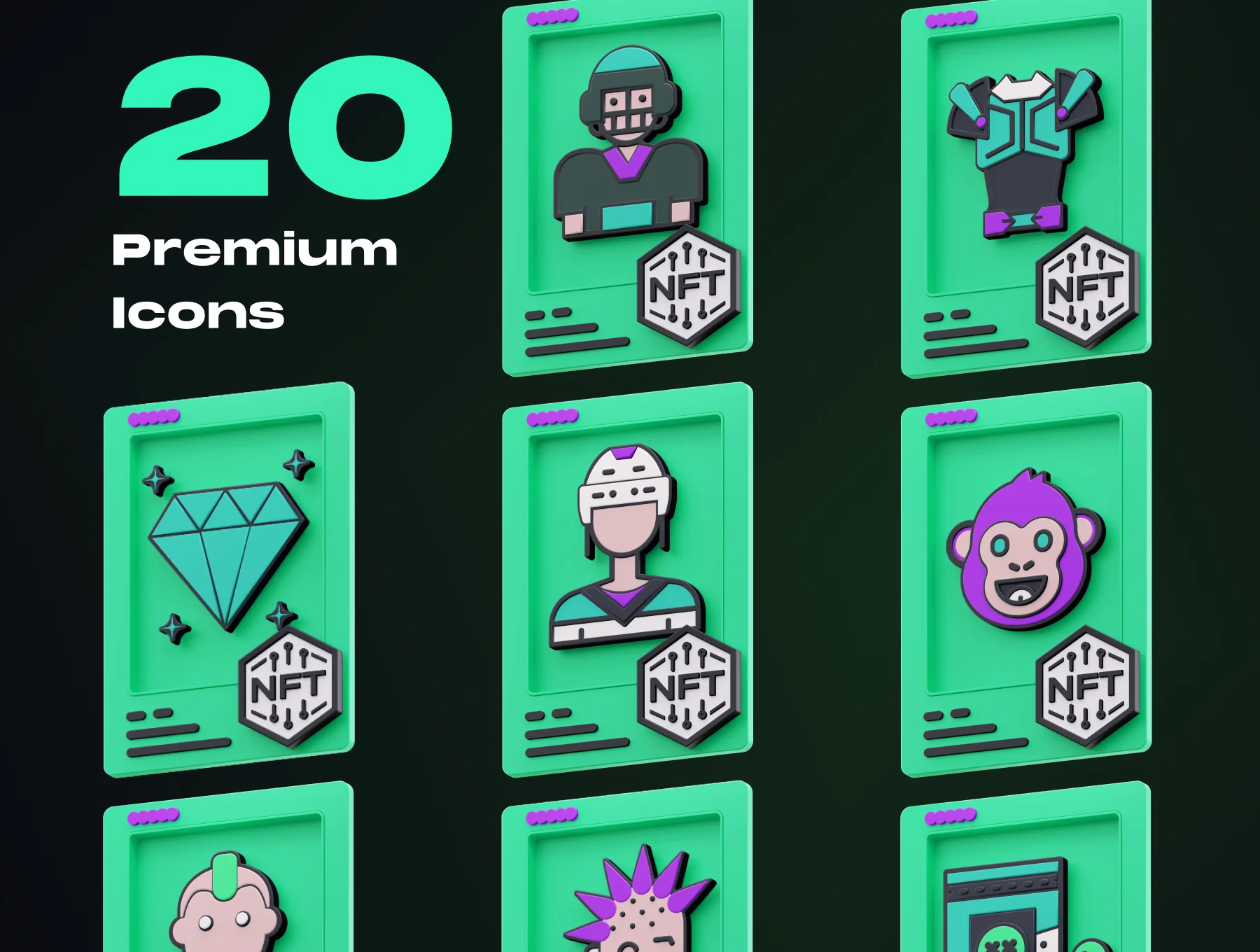 NFT Cards Pack 3D 5