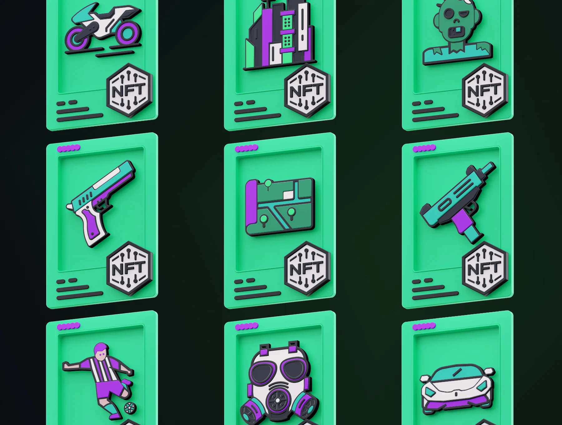 NFT Cards Pack 3D 6