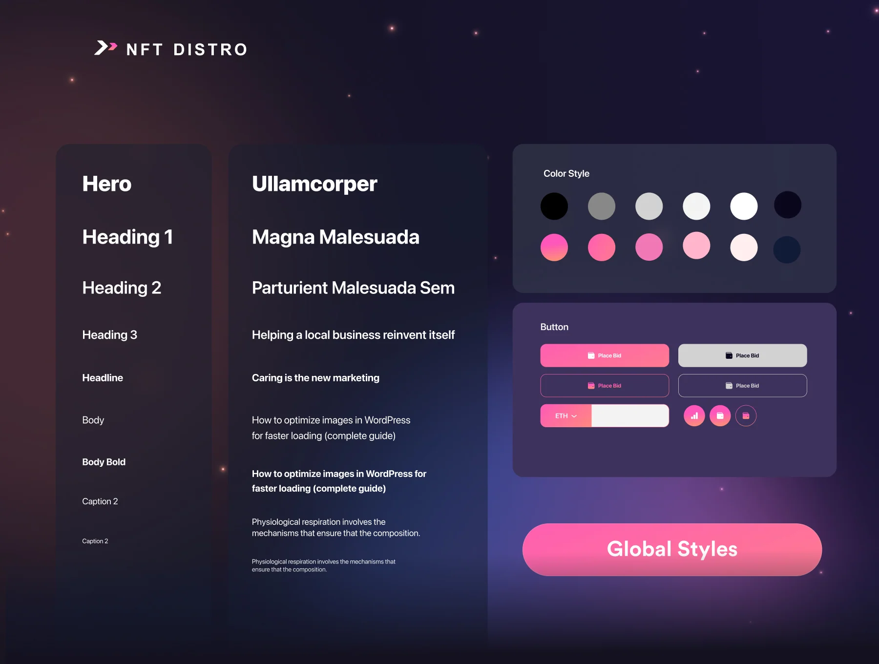 NFT Distro - NFT Market UI Design Kit 3
