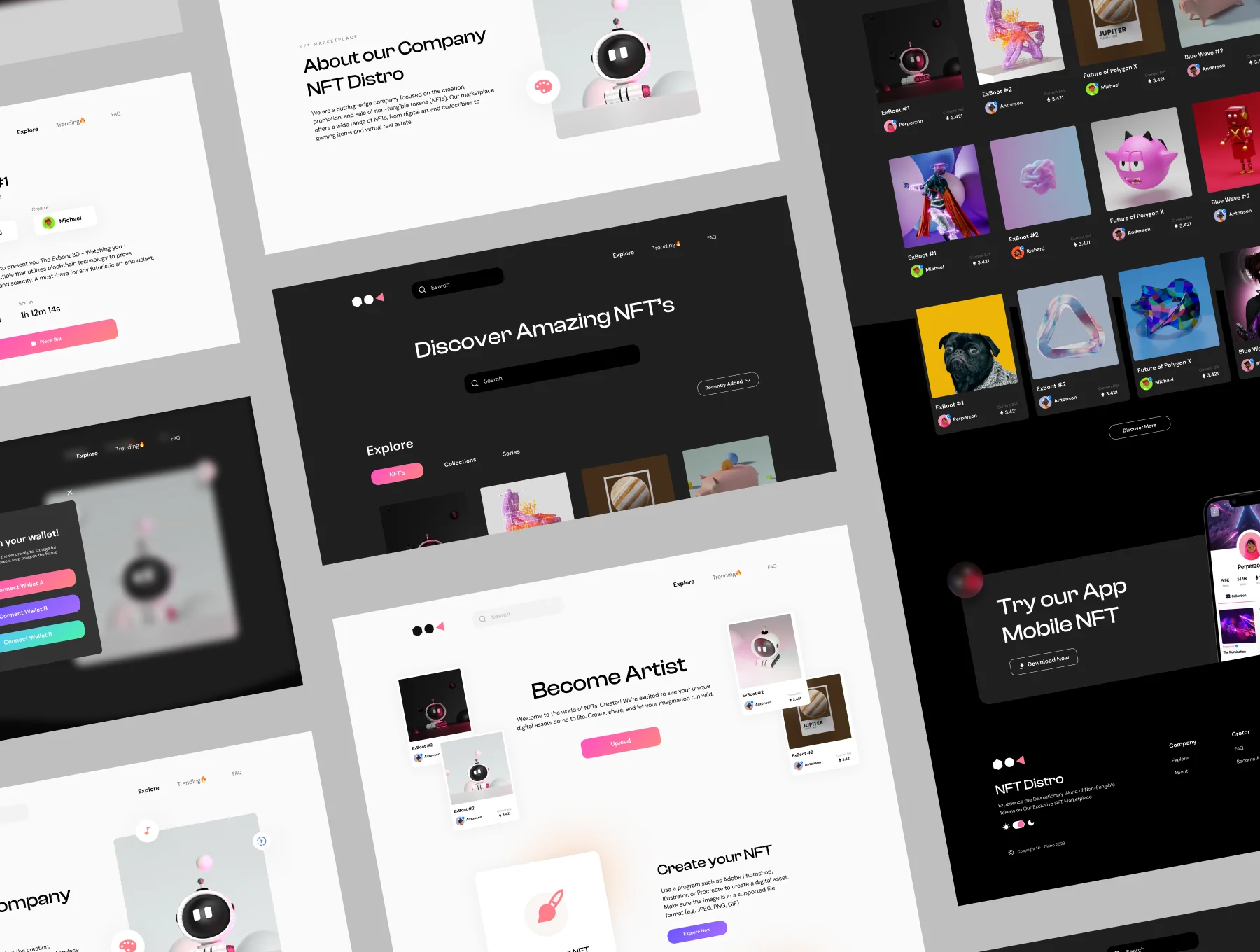 NFT Distro - NFT Website UI Design KIT 2