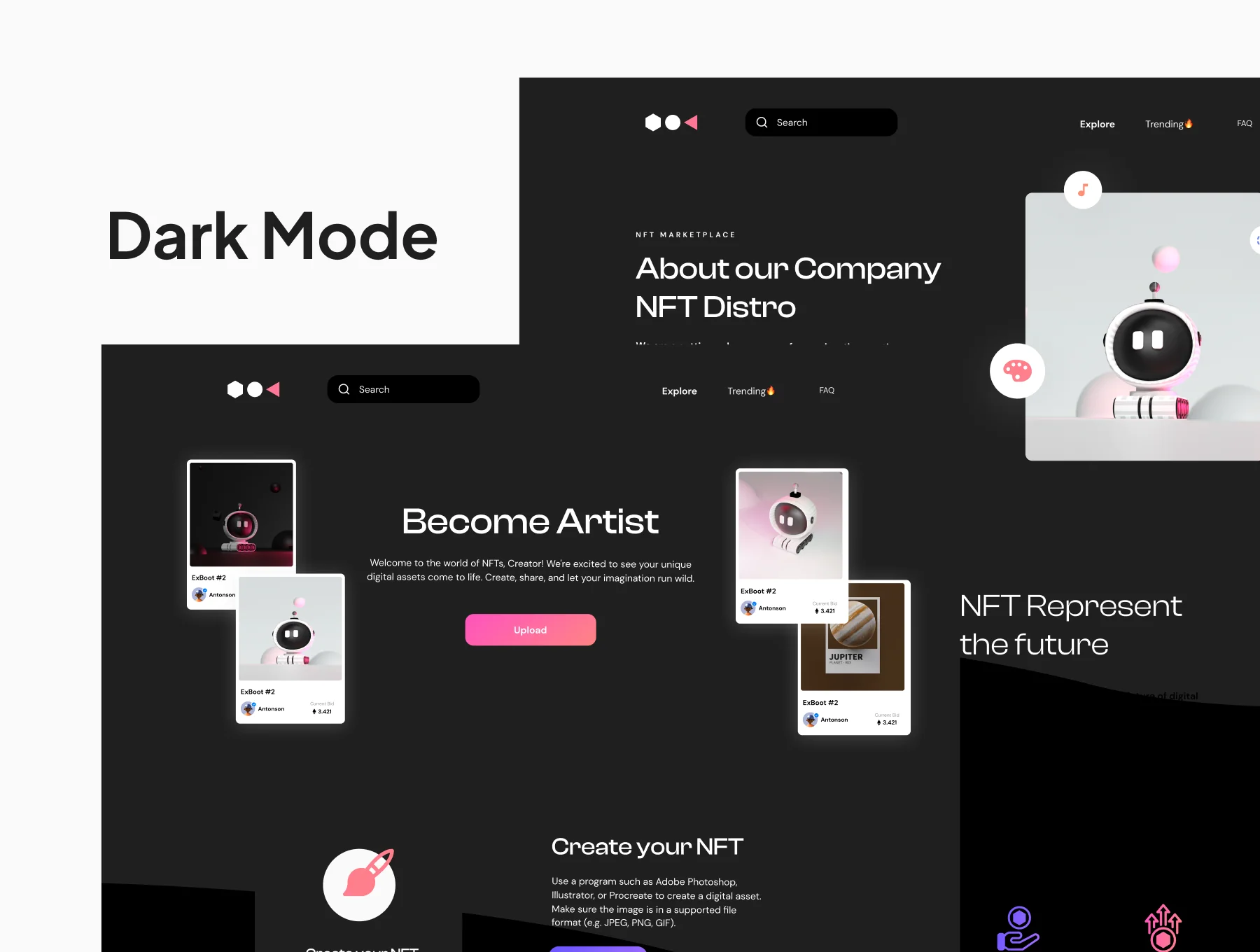NFT Distro - NFT Website UI Design KIT 5