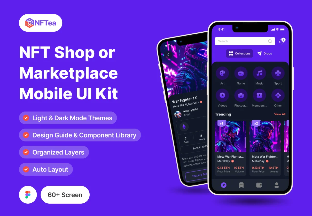 NFTea - NFT Marketplace Mobile App UI Kit