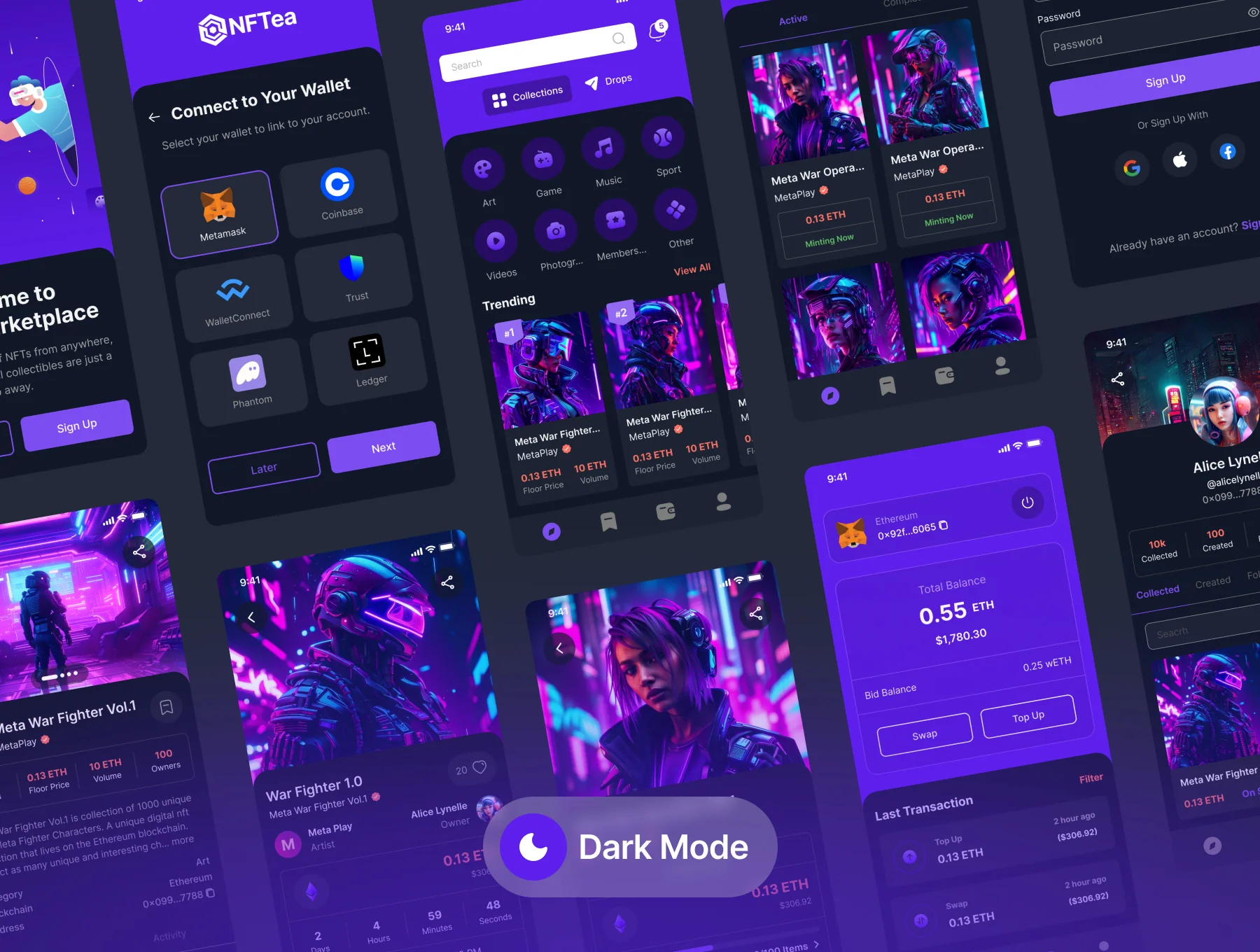 NFTea - NFT Marketplace Mobile App UI Kit 4