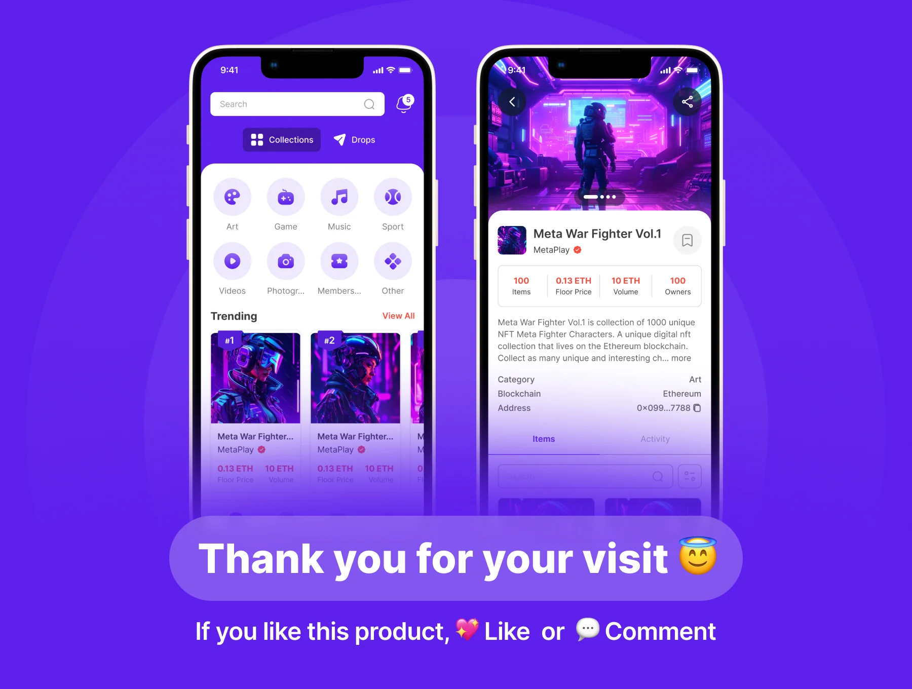 NFTea - NFT Marketplace Mobile App UI Kit 7