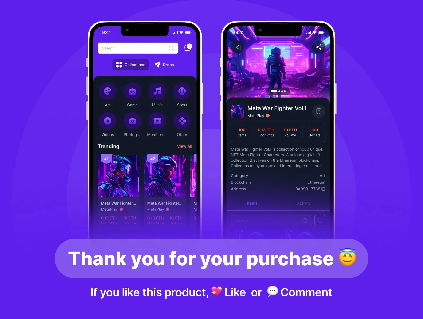 NFTea - NFT Marketplace Mobile App UI Kit 8