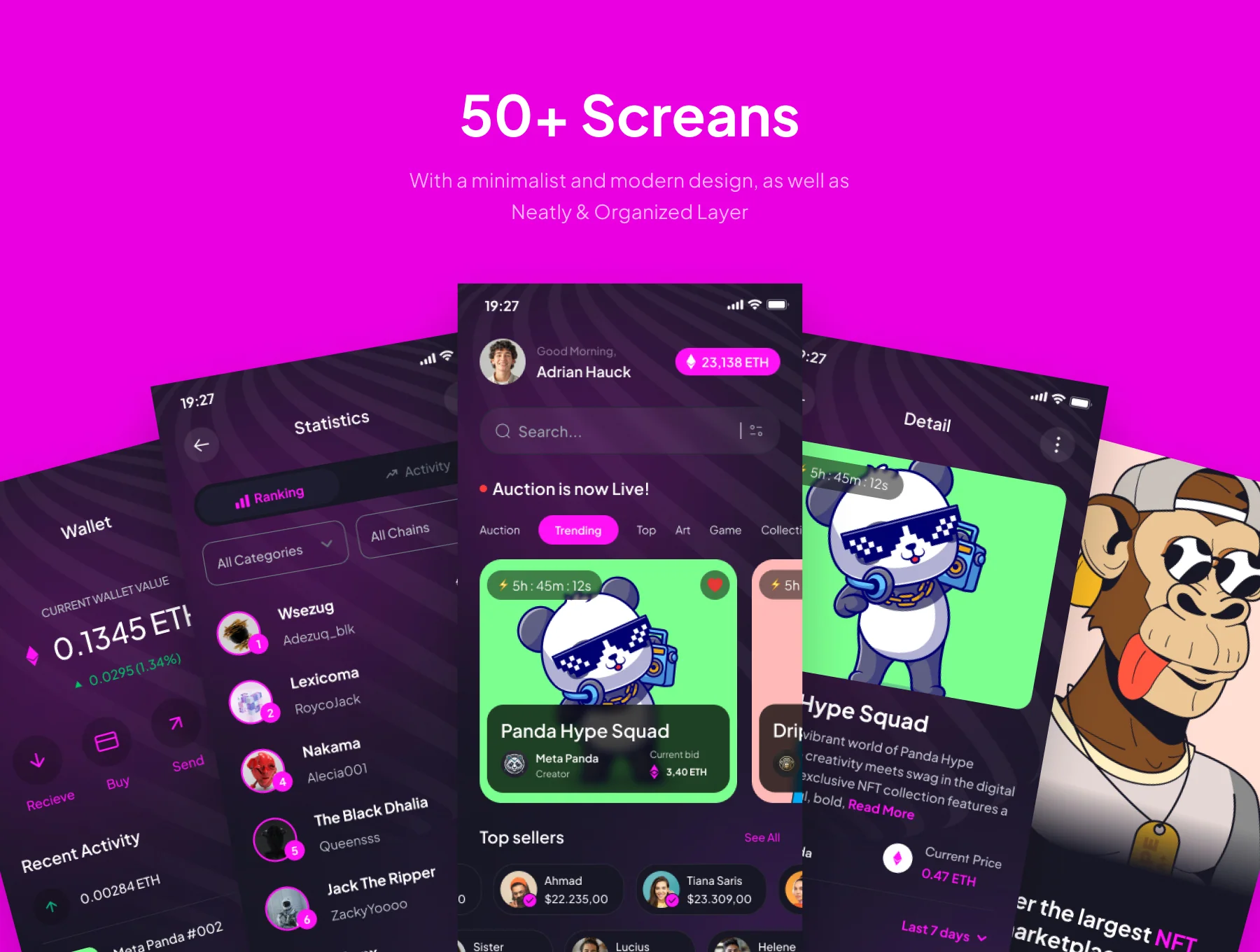 NFTinker - NFT Market Collection Mobile App UI Kits 4