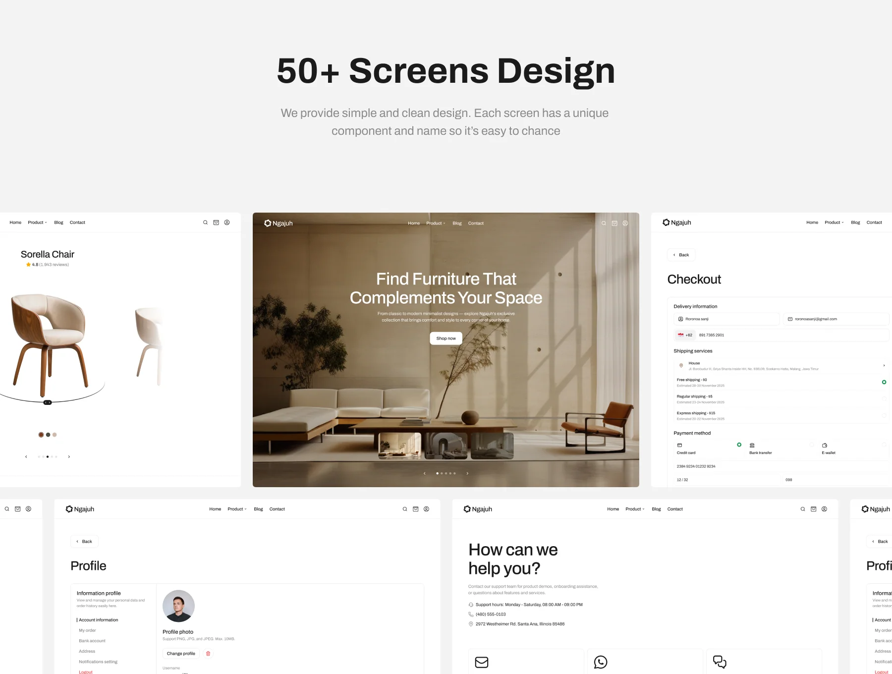 Ngajuh - Furniture Website UI Kit 5