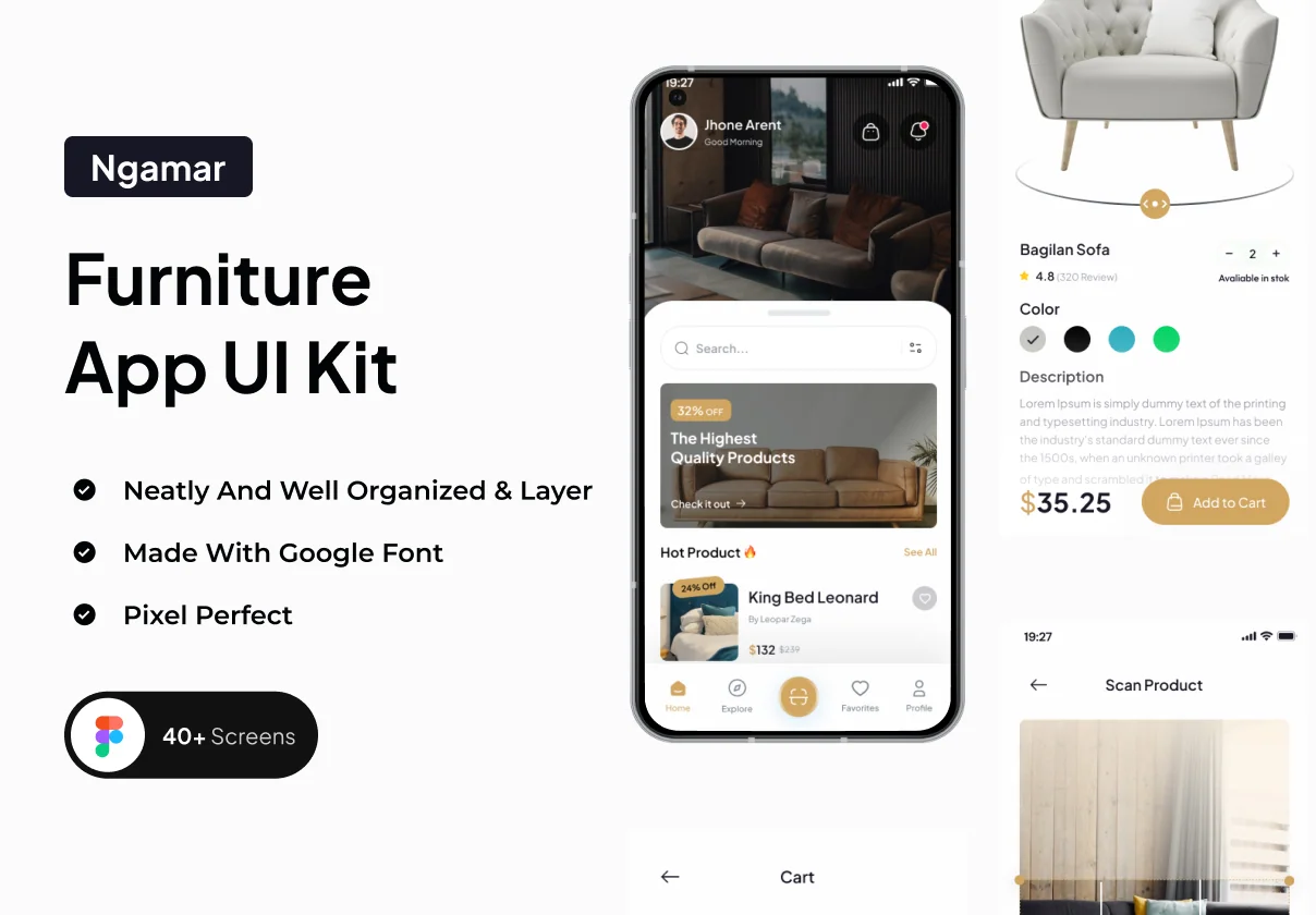Ngamar - Furniture App UI Kit