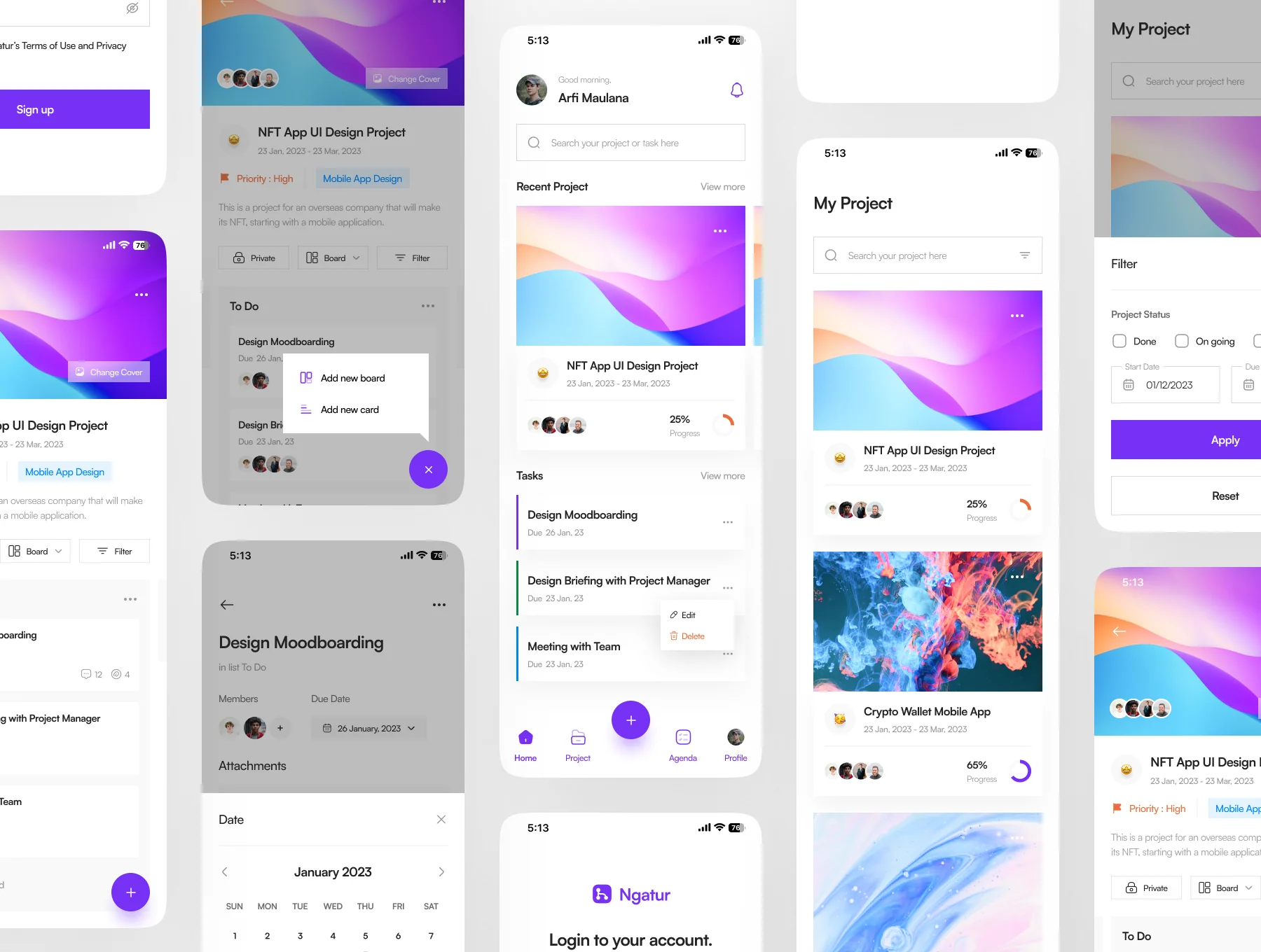 Ngatur - Project Management App UI Kit 5