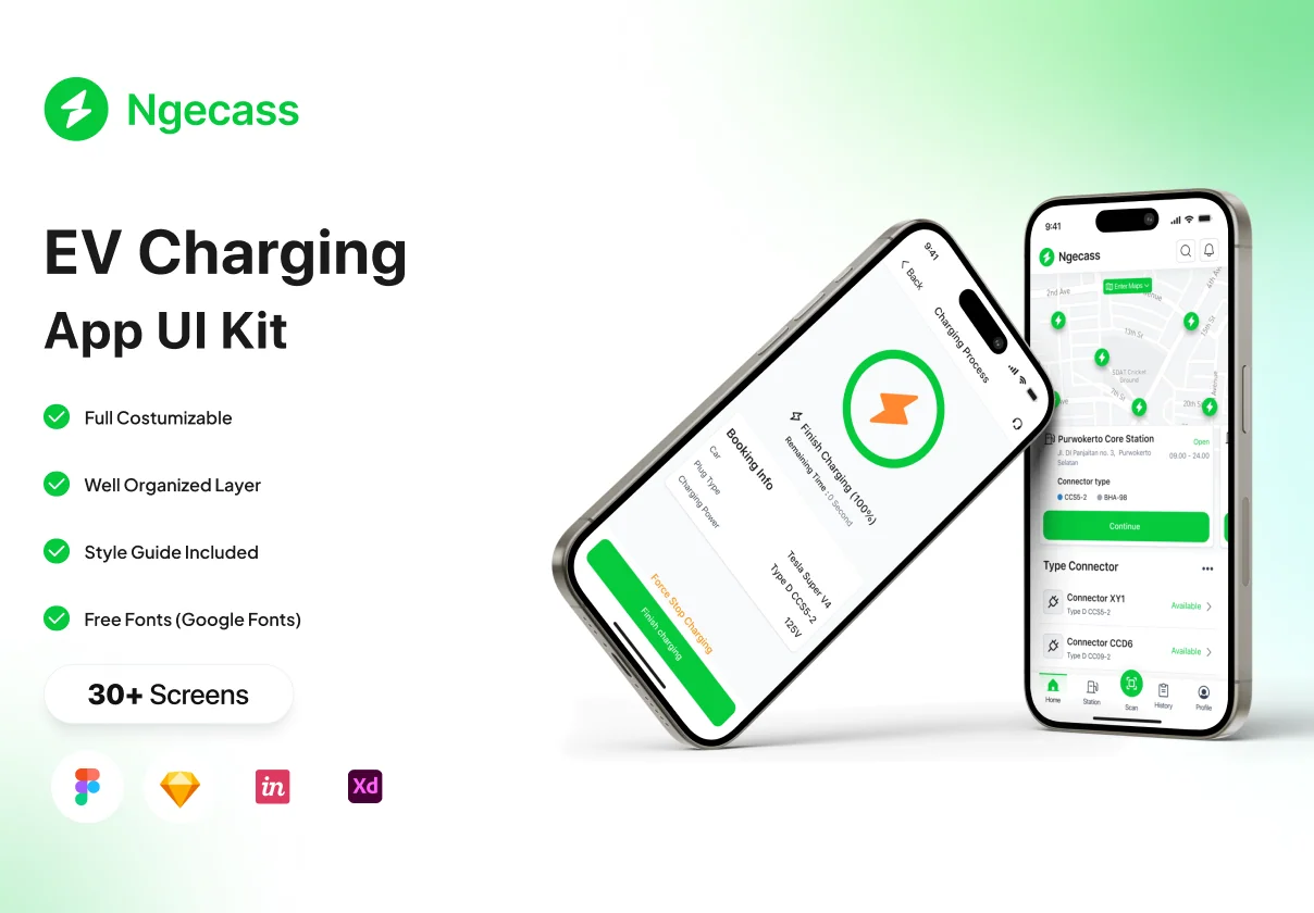 Ngecass - EV Charging Apps UI KIT