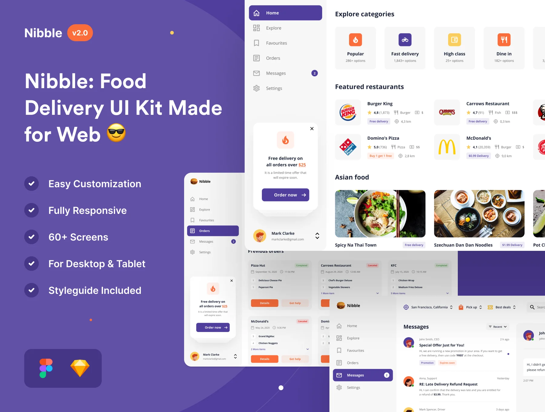 Nibble: Food Delivery Web UI Kit