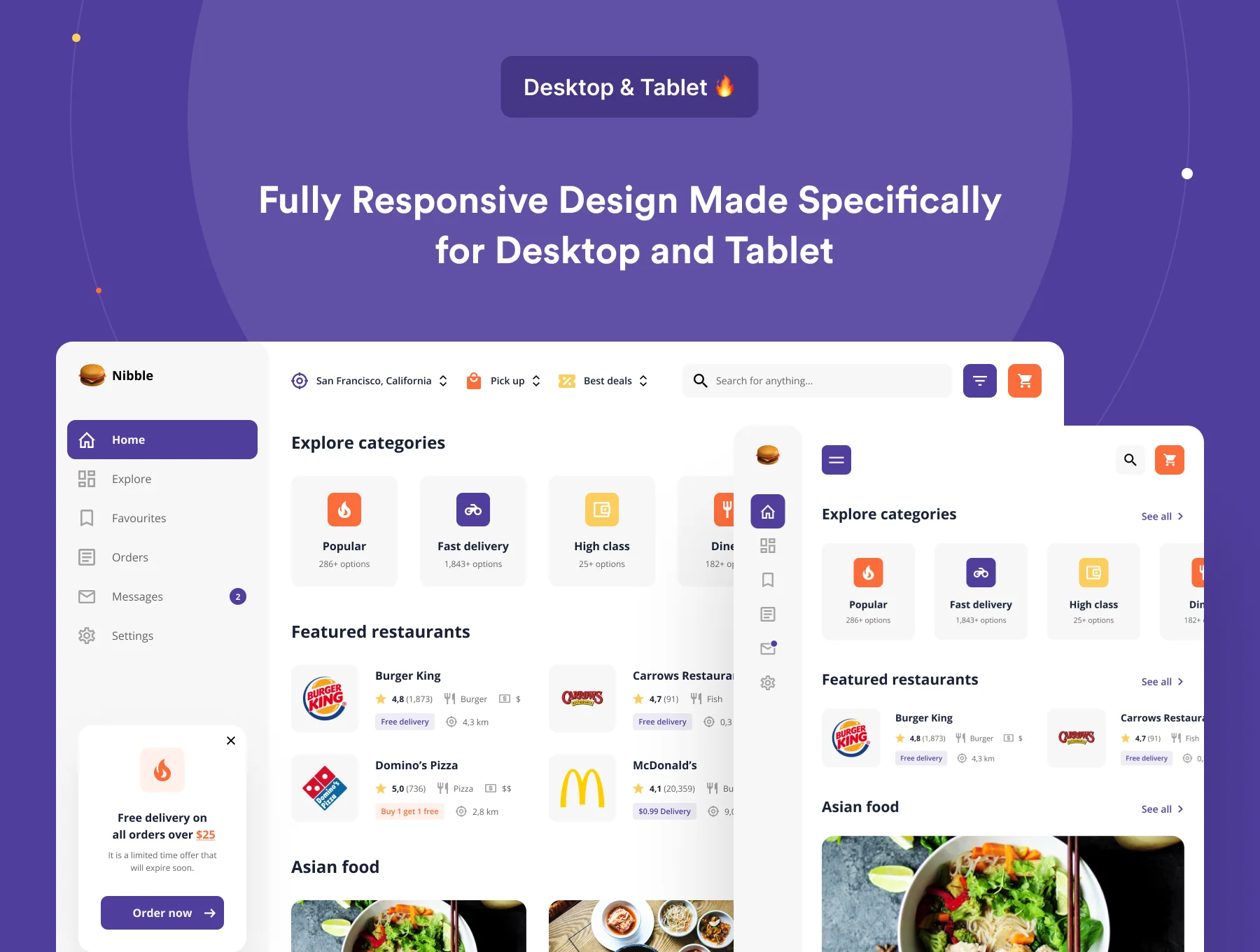 Nibble: Food Delivery Web UI Kit 5