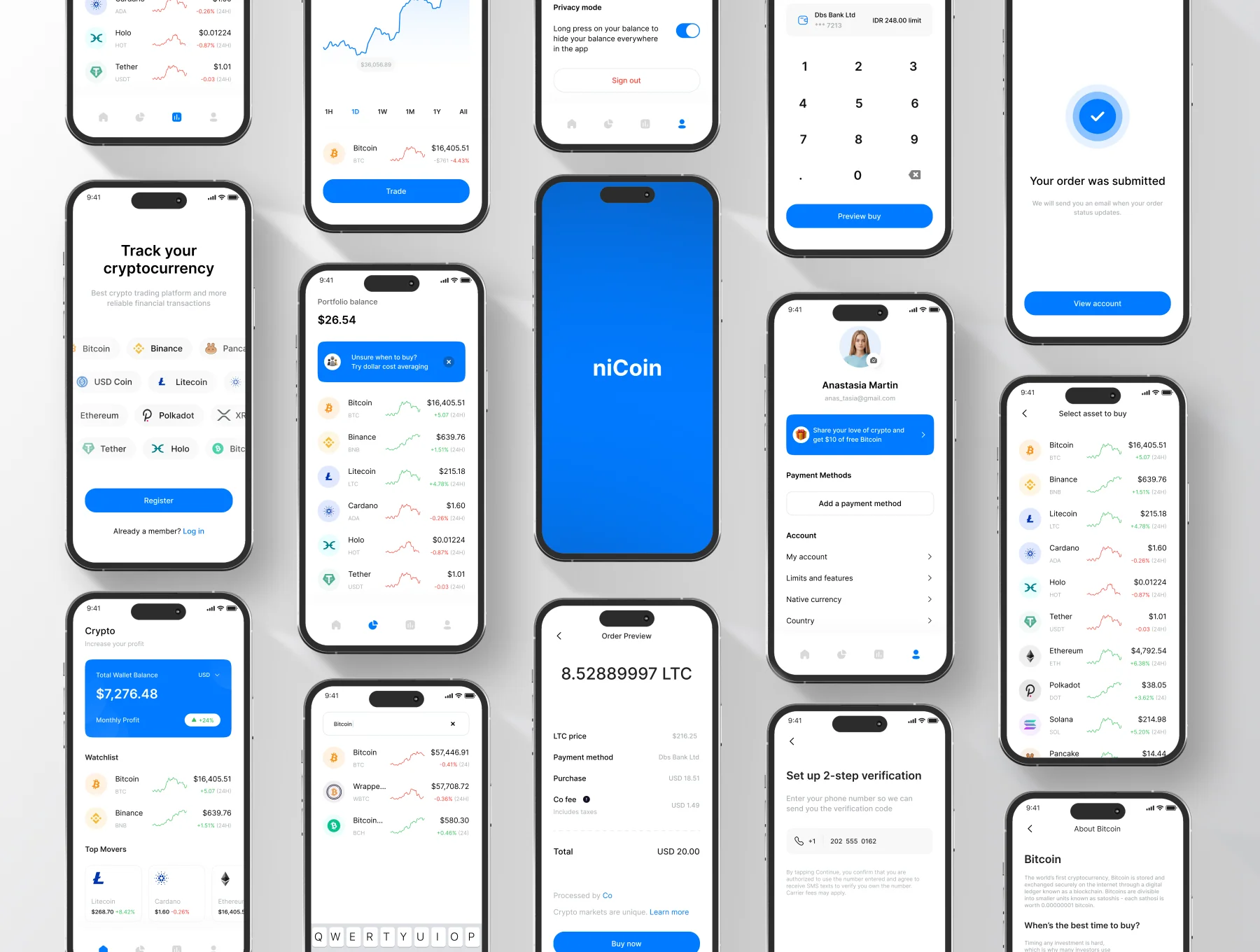 Nicoin - Crypto Wallet Mobile App UI Kit 3