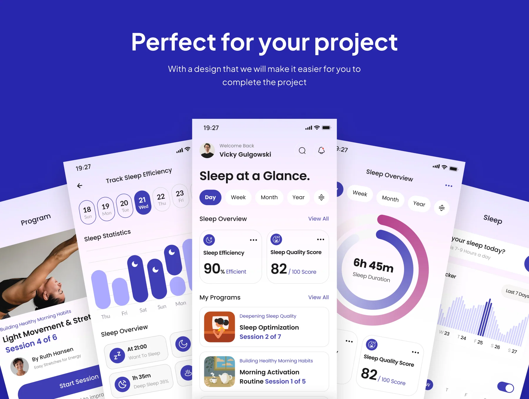 NightFit - Sleep and Activity  App UI Kits 4