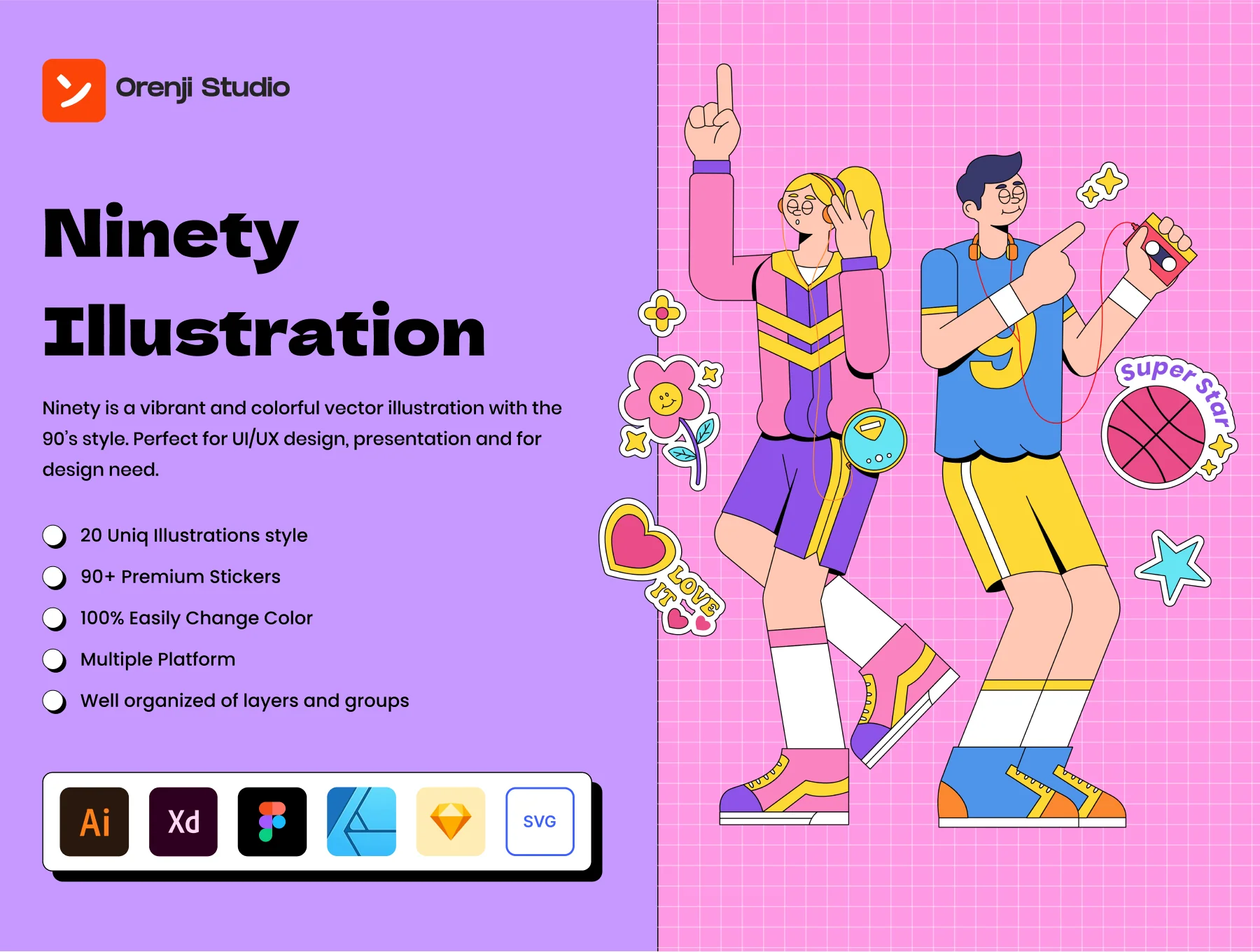 Ninety Illustrations pack