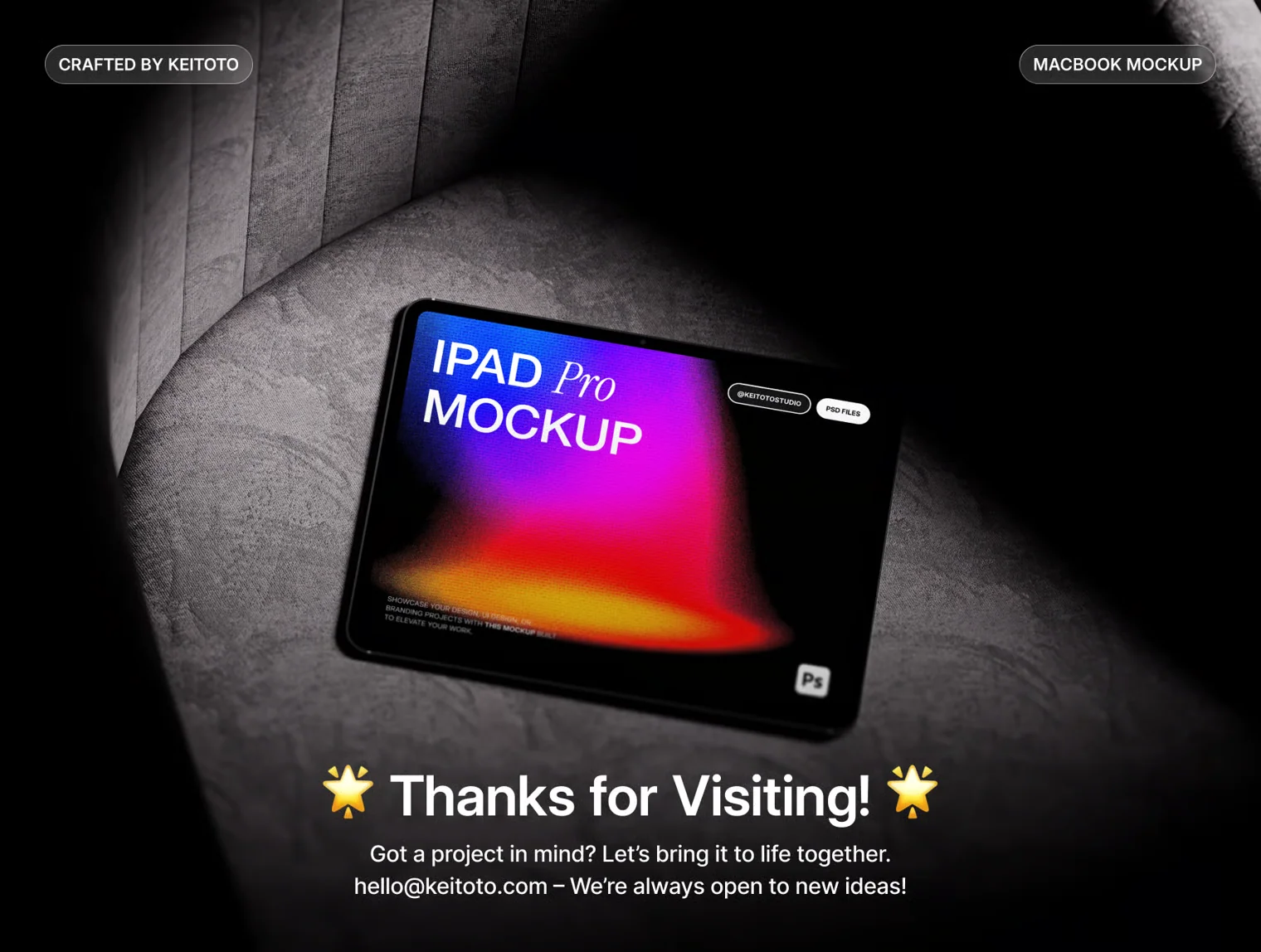 Noctra iPad Pro Mockup Cinematic PSD Scene Collection 4