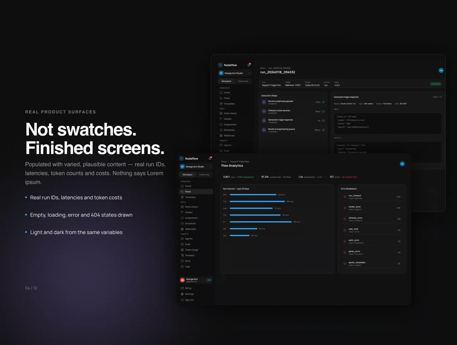 Node-based AI system UI kit 8