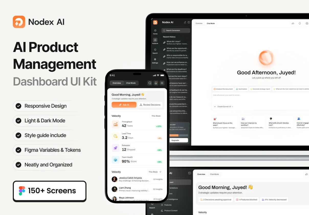 NodeX – AI Product Management Dashboard UI Kit
