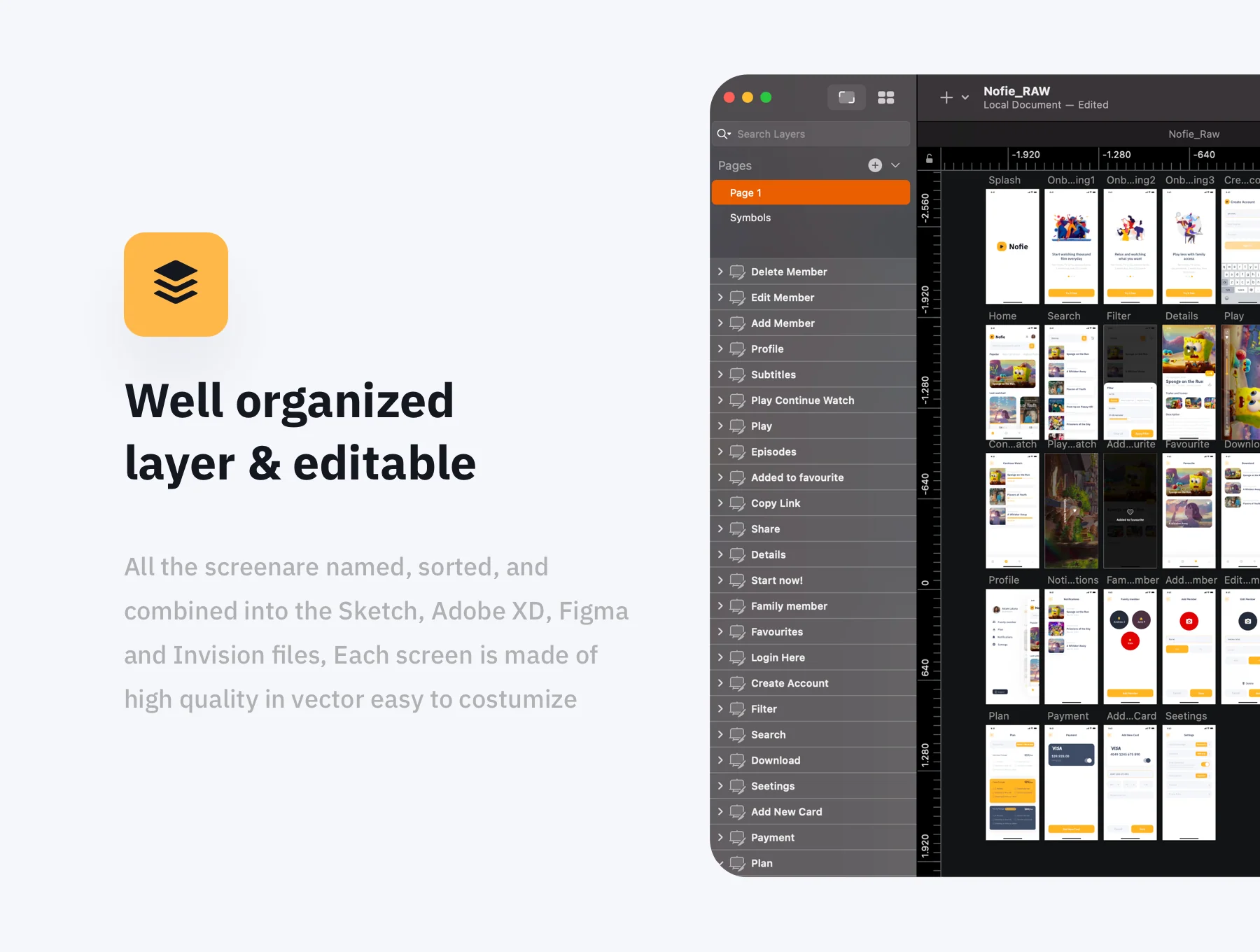 Nofie - Digital streaming media UI KIT 3