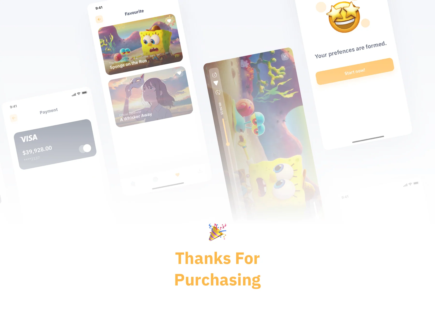Nofie - Digital streaming media UI KIT 6