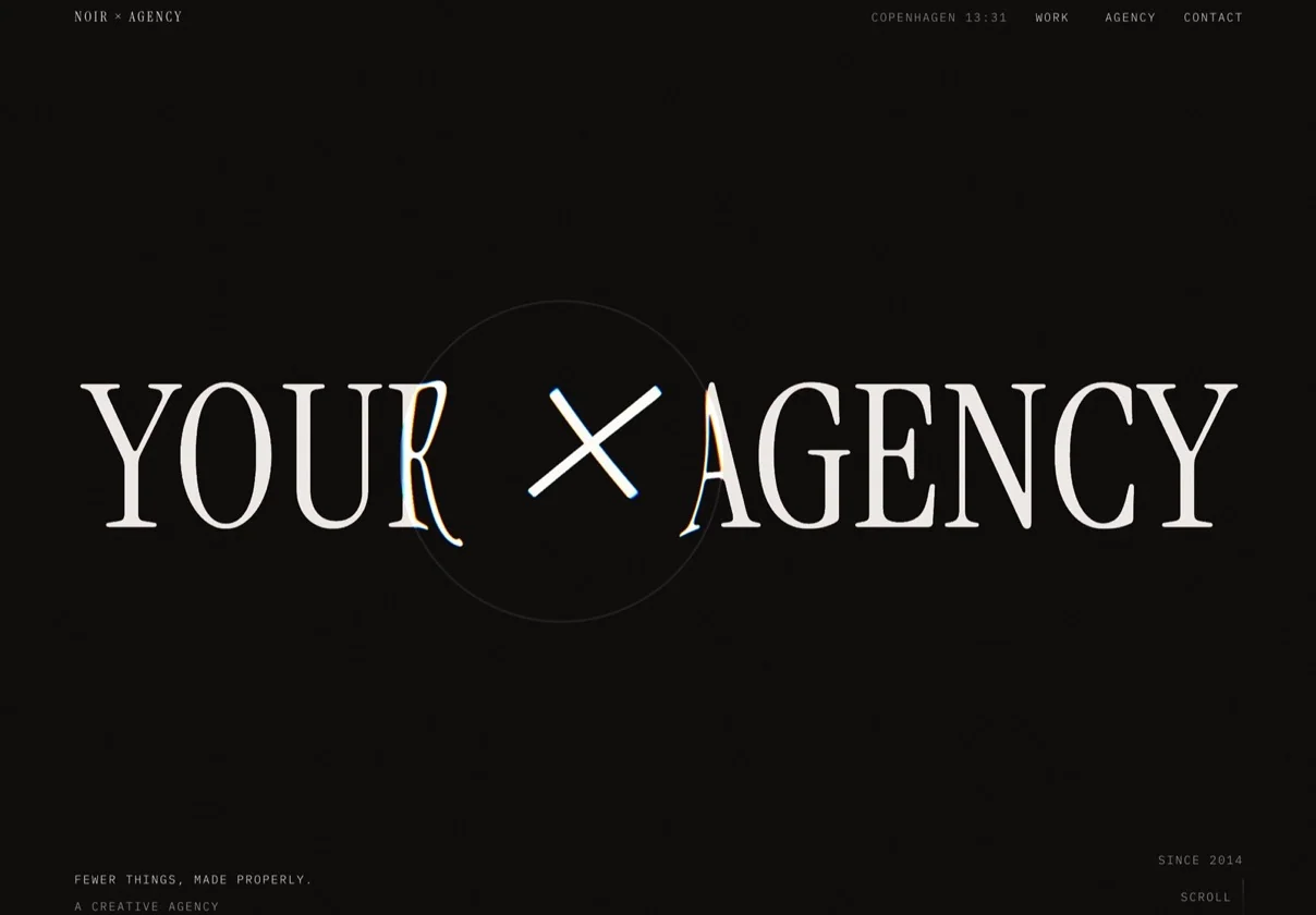 Noir Glass Lens - Dark Agency Website Template for Framer