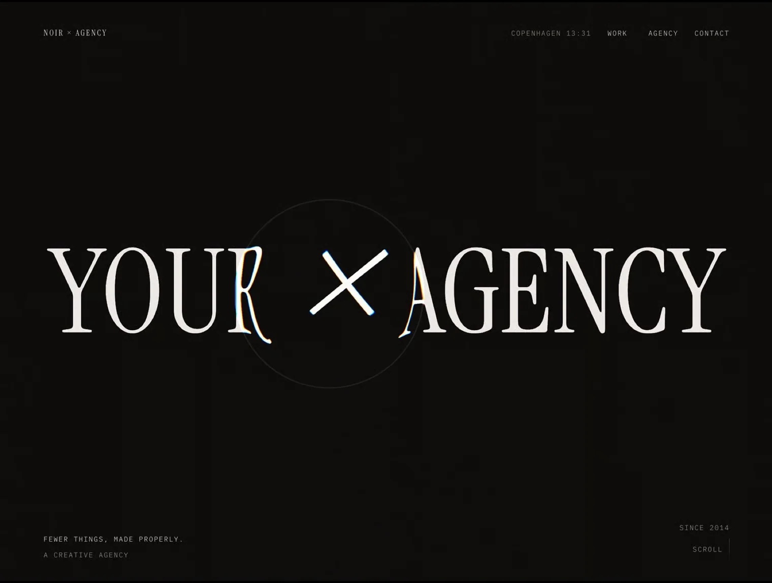 Noir Glass Lens - Dark Agency Website Template for Framer