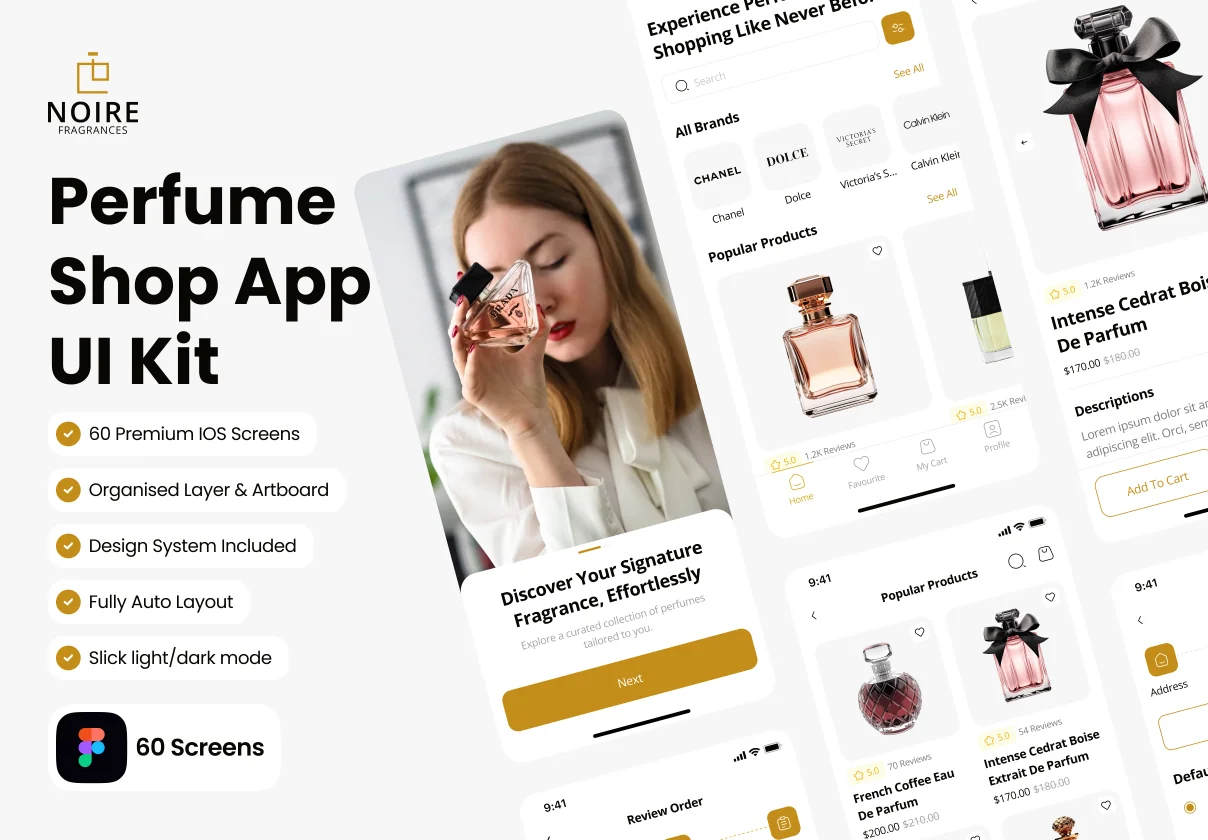 Noire - Perfume Shop App UI Kit