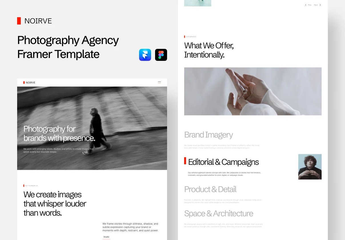 Noirve - Photography Agency Framer Template