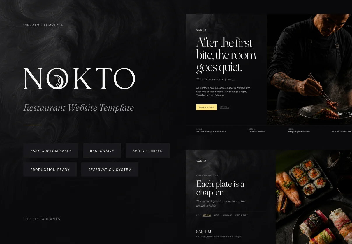 NOKTO - Premium Restaurant Template for Next.js