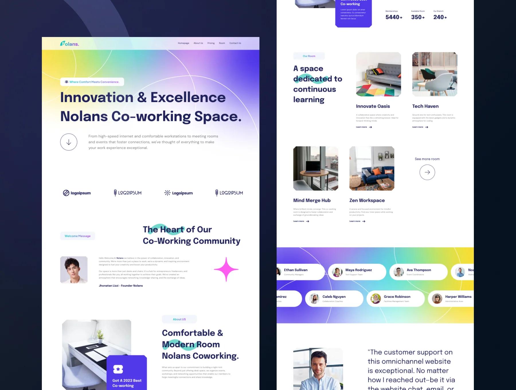 Nolans - Co-working Space Website Design