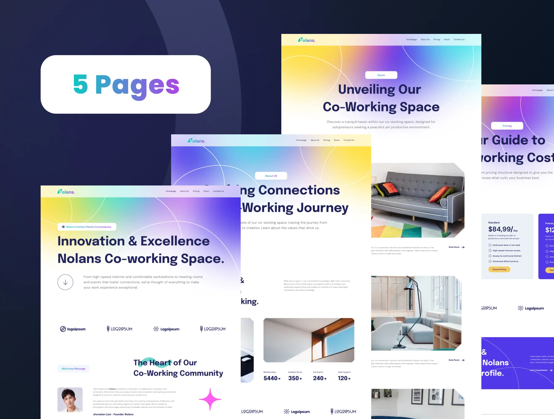 Nolans - Co-working Space Website Design 3