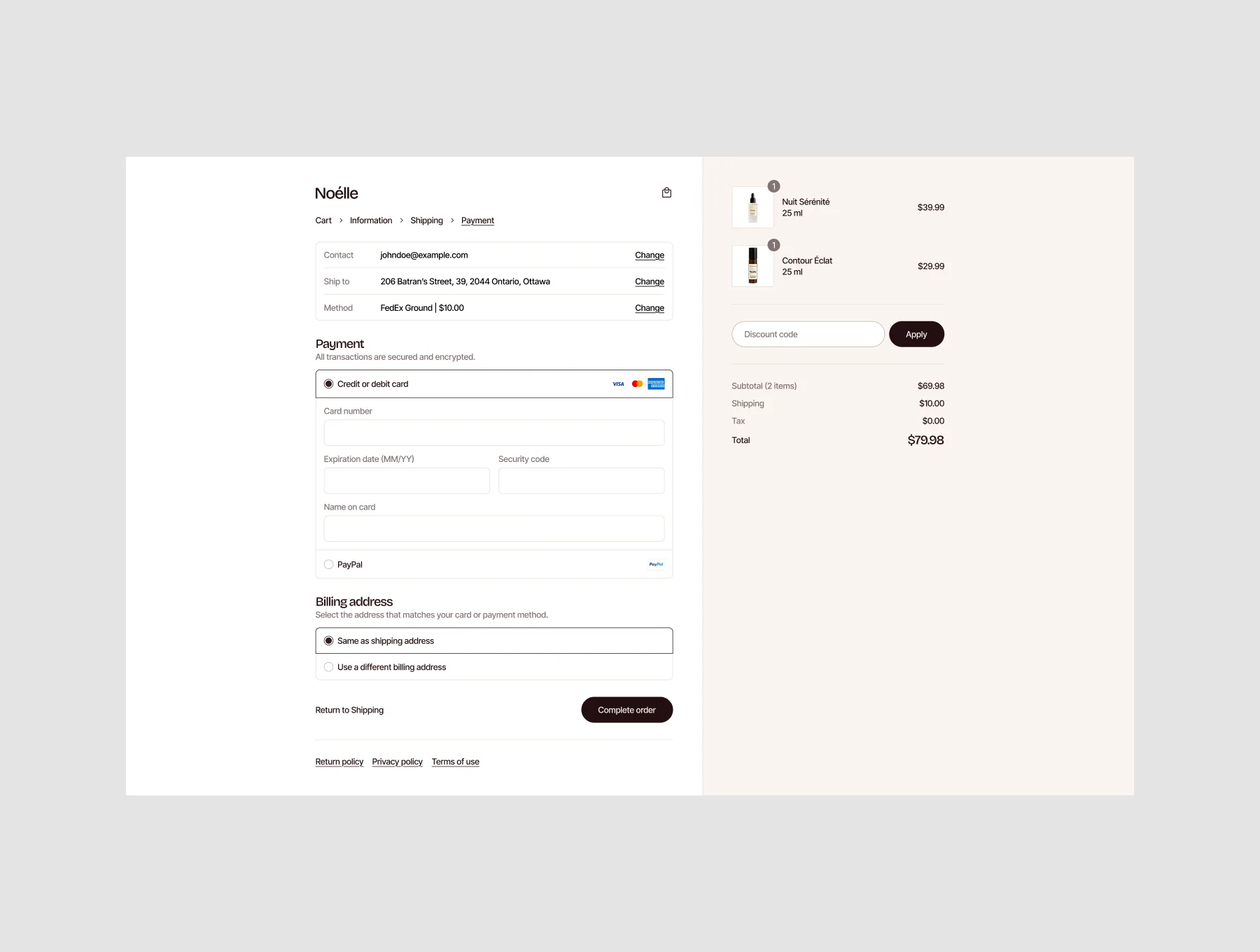 Noélle Shopify Store E-Commerce Template 8