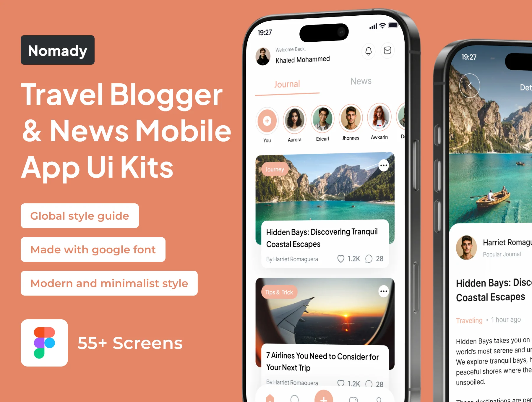 Nomady - Travel Blogger & News Premium UI KIts App