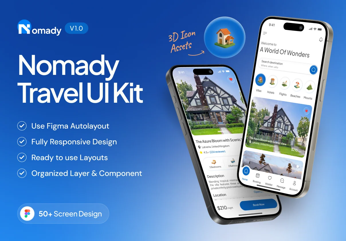 Nomady – Travel Mobile App UI Kit
