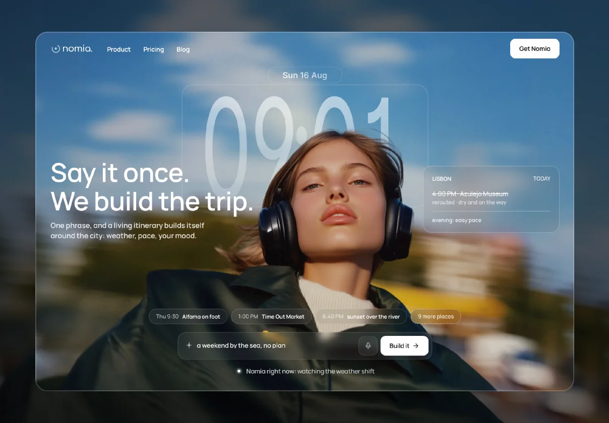 Nomia — AI Travel & App Startup Template