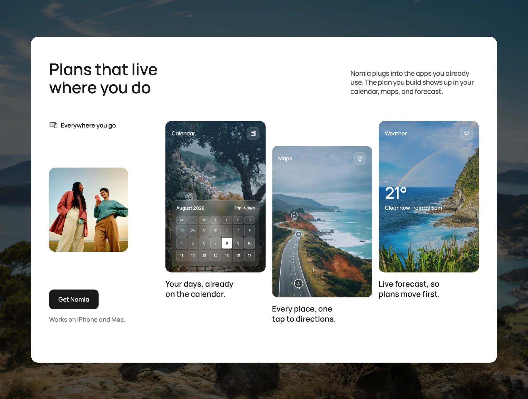 Nomia — AI Travel & App Startup Template 6