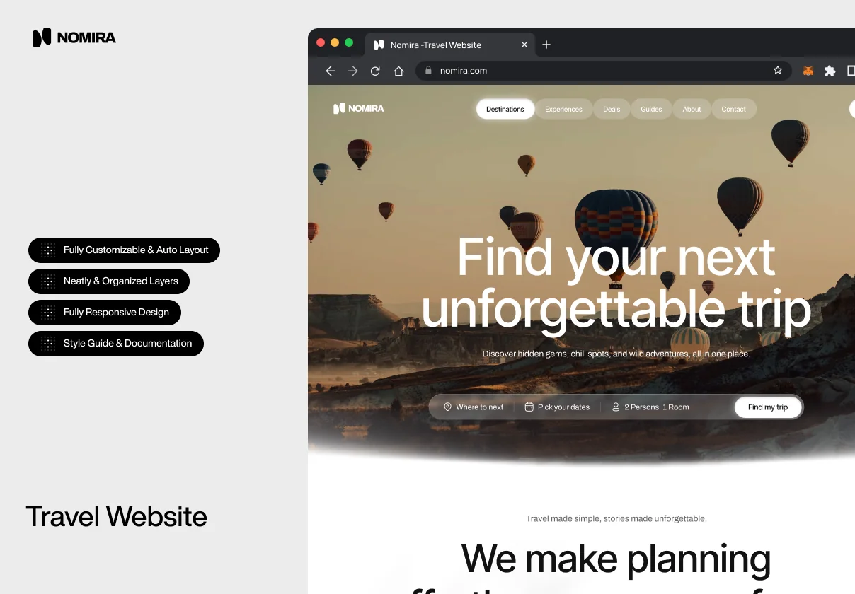 Nomira - Travel Website