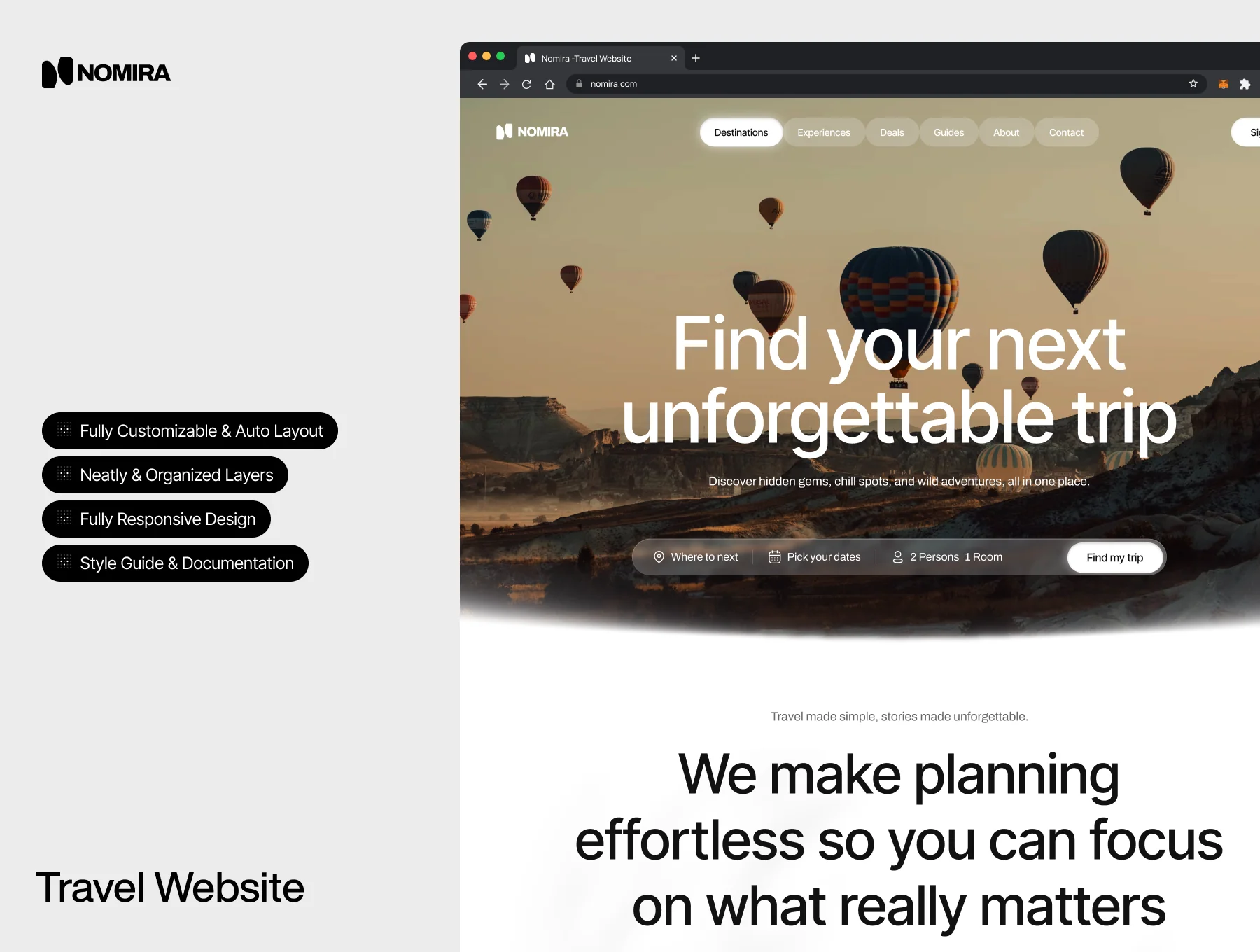 Nomira - Travel Website