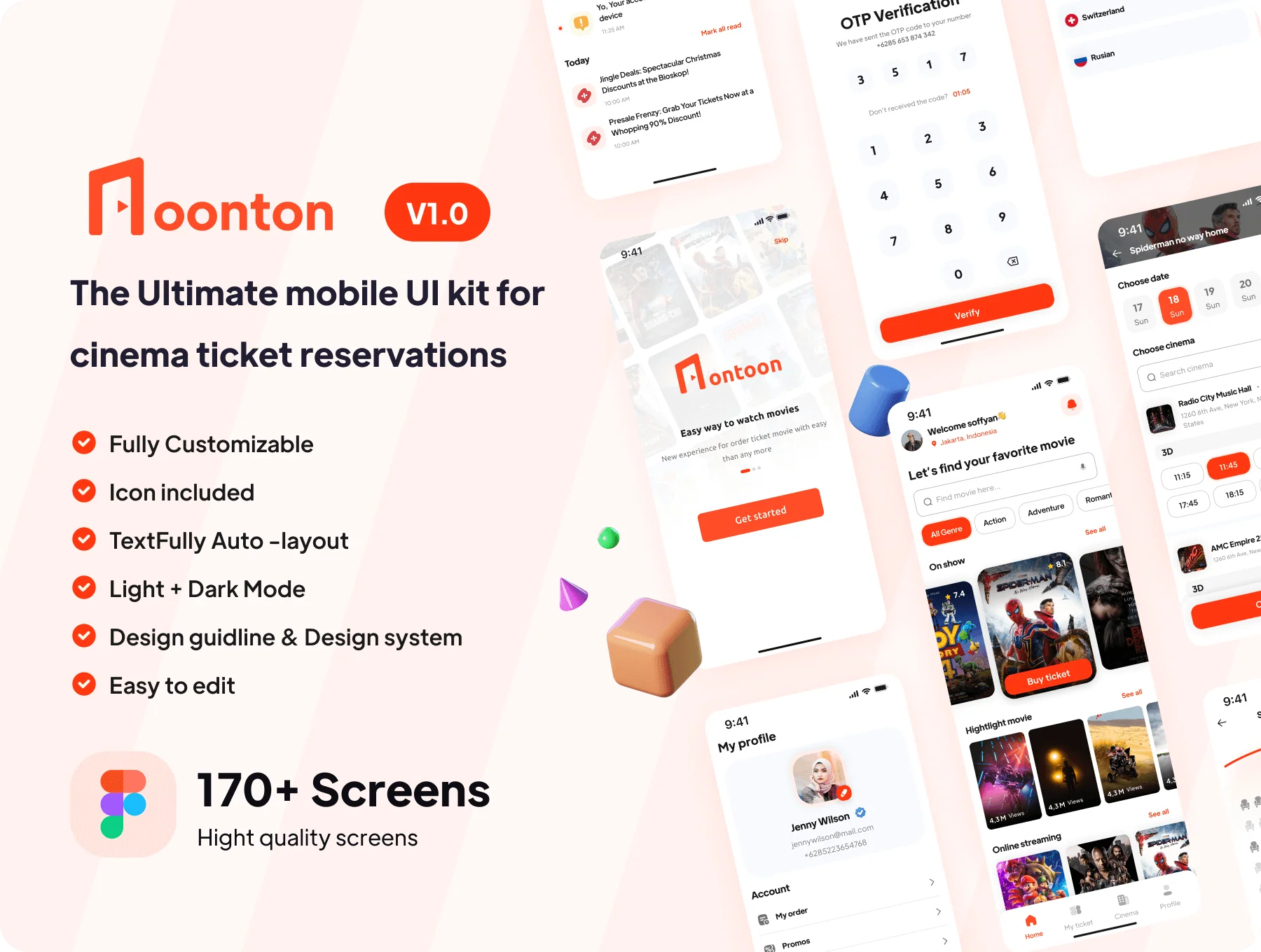 Noonton - Movie Ticket Booking App UI Kit