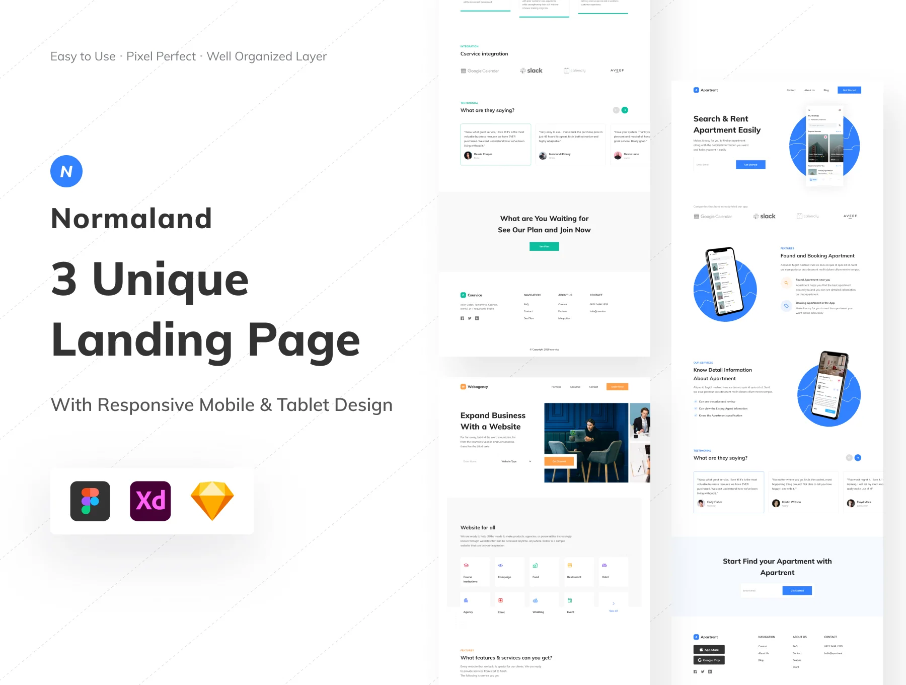 Normaland Responsive Landing Page UI Kit