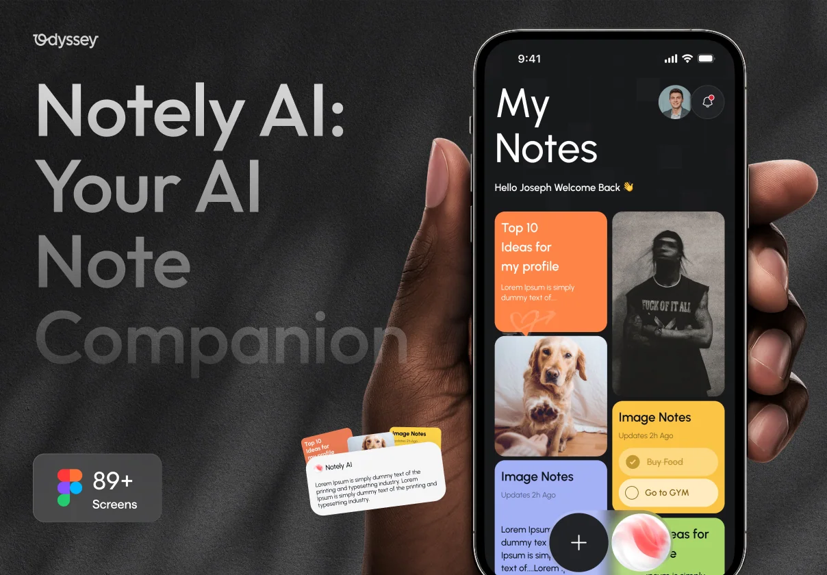 Notely : AI Note Taking & Productivity Mobile App UI Kit