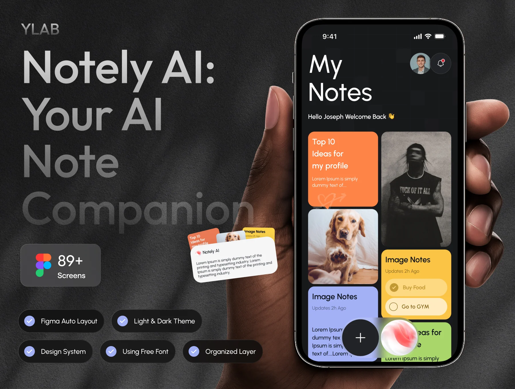 Notely : AI Note Taking & Productivity Mobile App UI Kit