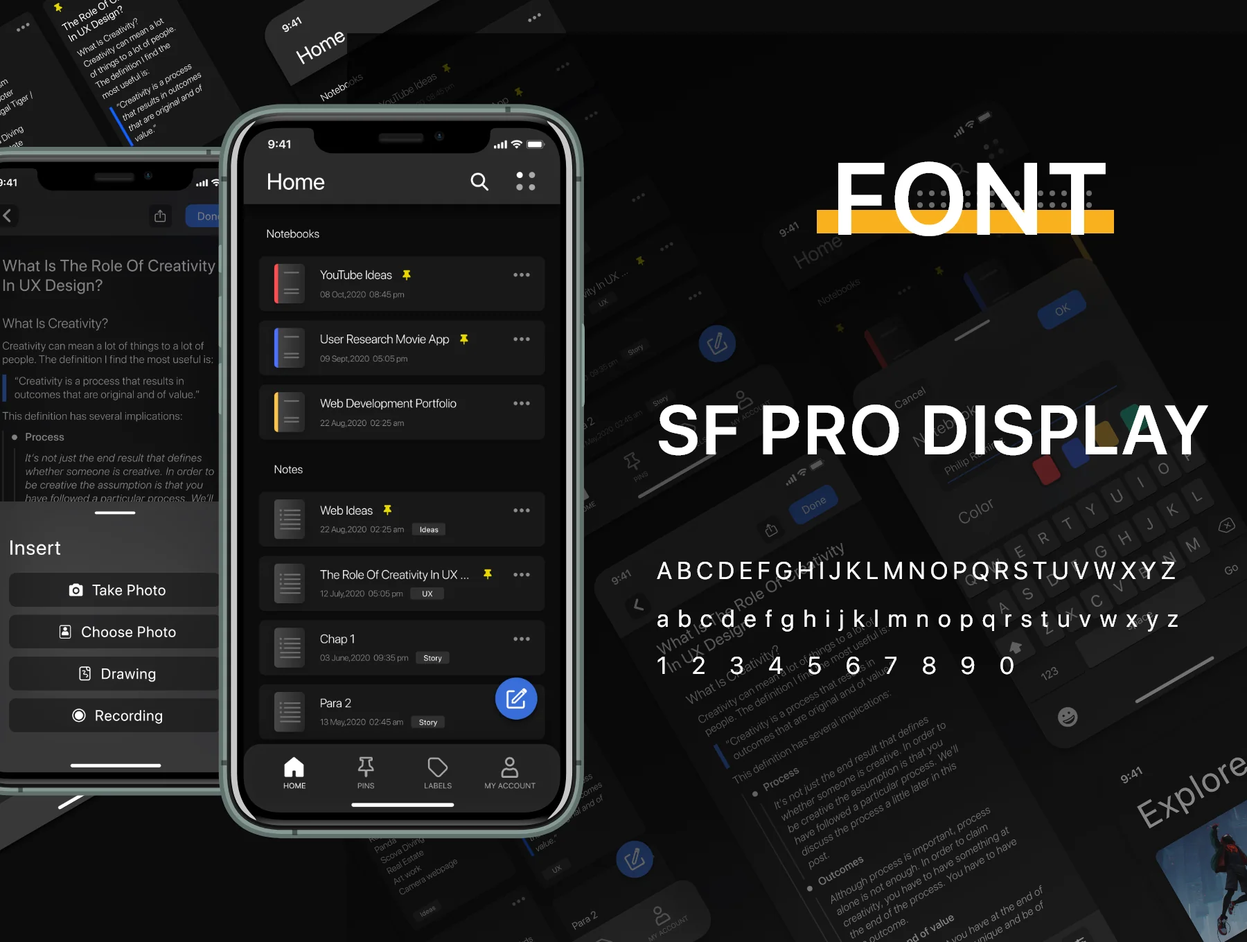 Notes.io Notes Taking App UI Kit Dark Mode 2