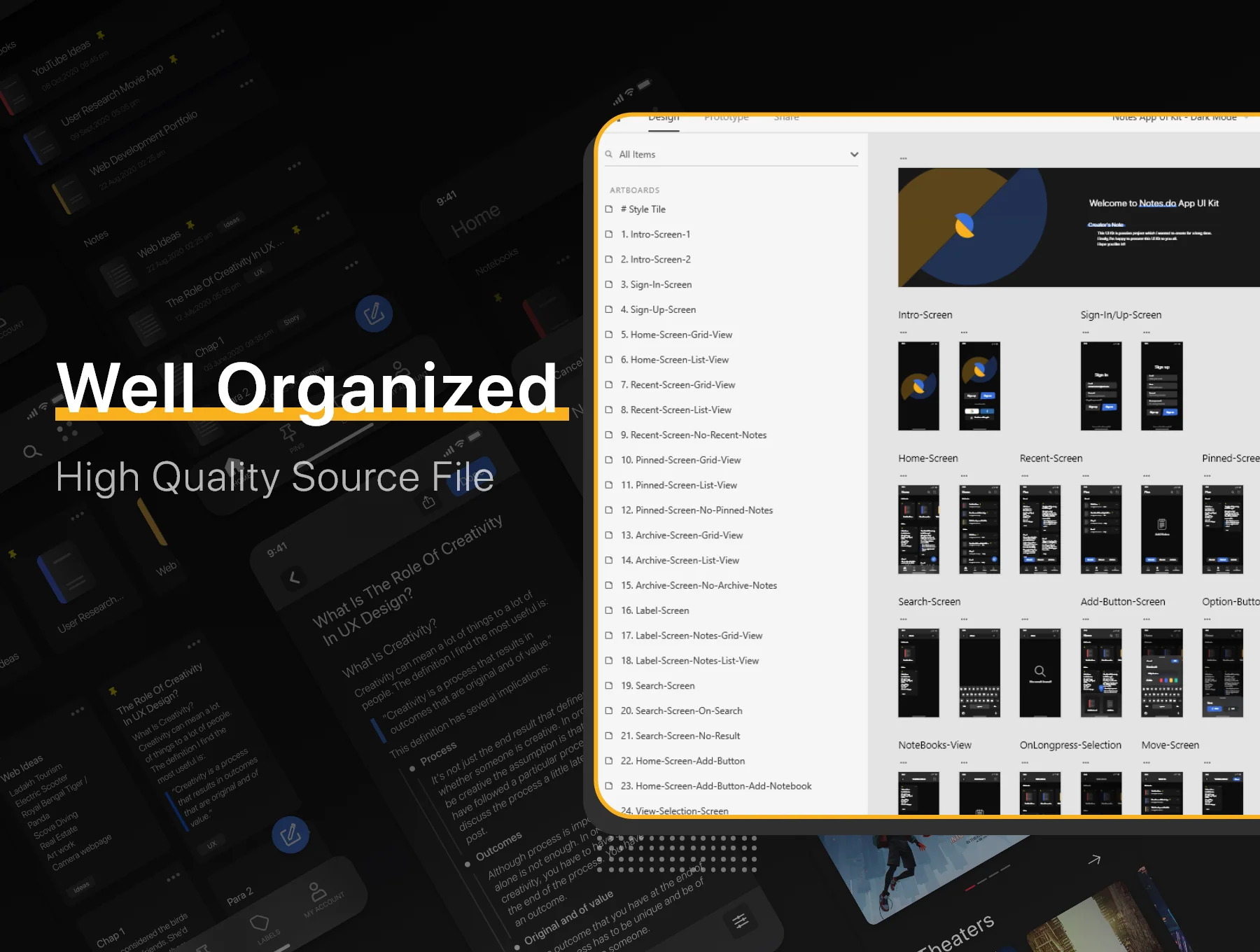 Notes.io Notes Taking App UI Kit Dark Mode 3