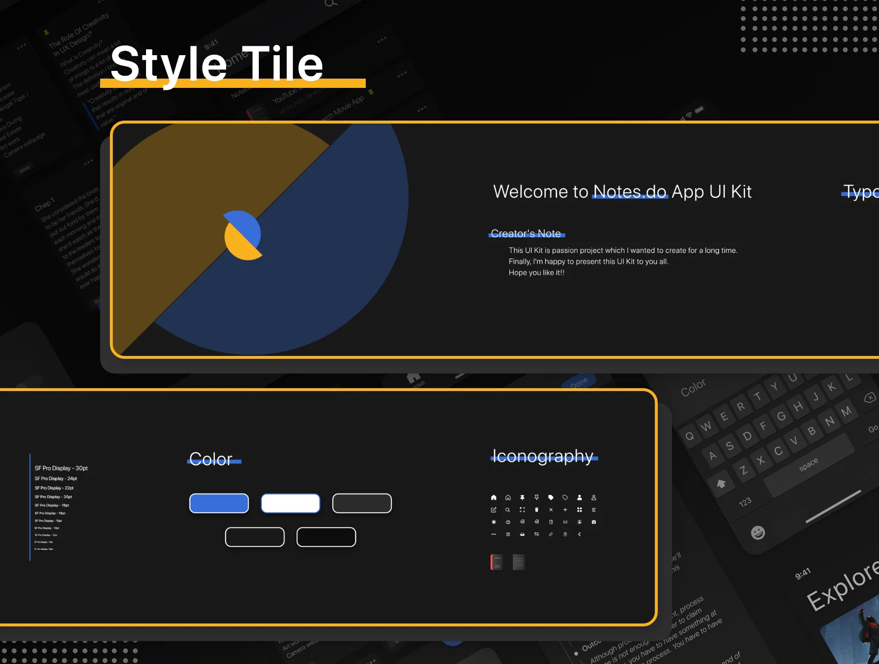 Notes.io Notes Taking App UI Kit Dark Mode 5