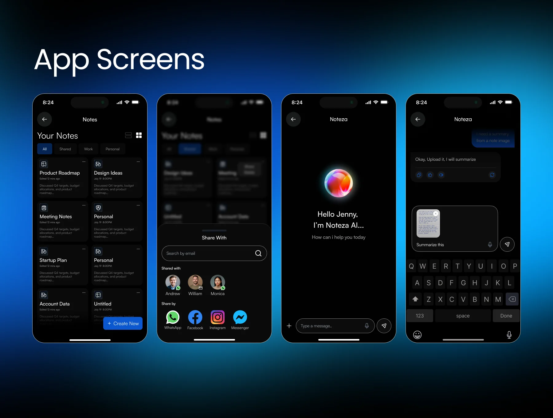 Noteza – Your AI Note Taker Mobile App Figma UI Kit 4
